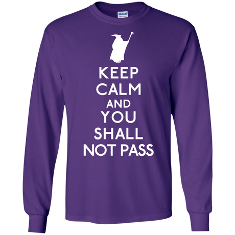 T-Shirts Purple / S Keep Calm You Shall Not Pass Men's Long Sleeve T-Shirt