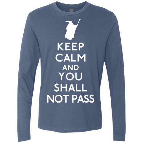 T-Shirts Indigo / S Keep Calm You Shall Not Pass Men's Premium Long Sleeve