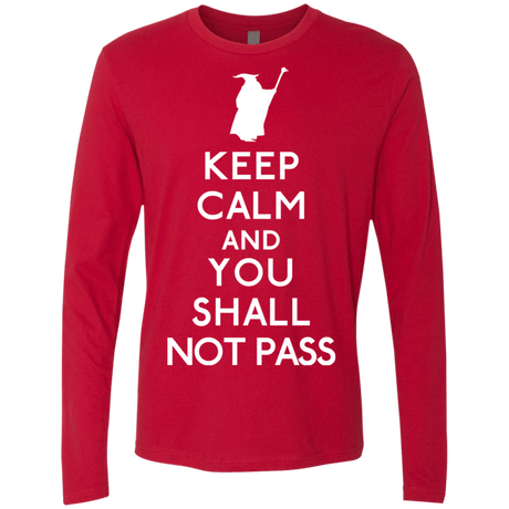 T-Shirts Red / S Keep Calm You Shall Not Pass Men's Premium Long Sleeve