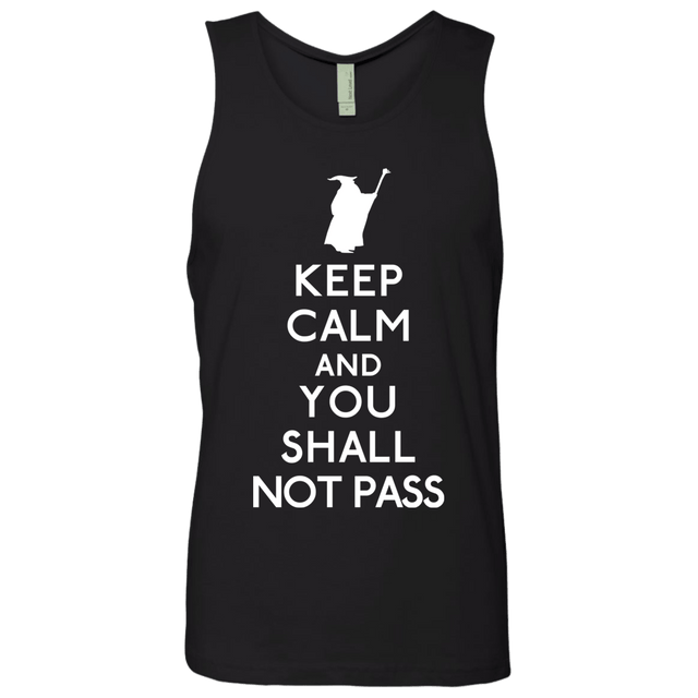 T-Shirts Black / S Keep Calm You Shall Not Pass Men's Premium Tank Top