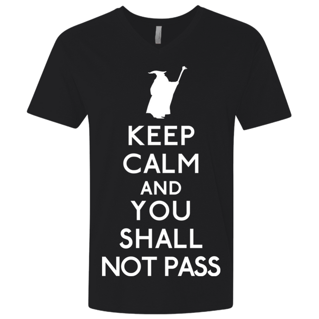 T-Shirts Black / X-Small Keep Calm You Shall Not Pass Men's Premium V-Neck