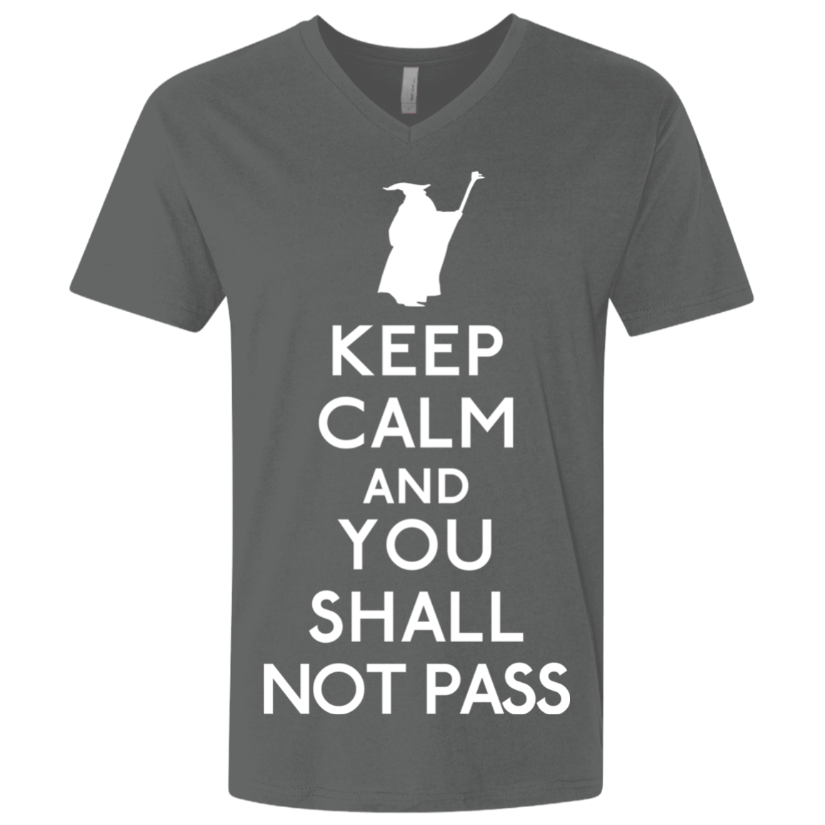 T-Shirts Heavy Metal / X-Small Keep Calm You Shall Not Pass Men's Premium V-Neck