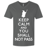 T-Shirts Heavy Metal / X-Small Keep Calm You Shall Not Pass Men's Premium V-Neck