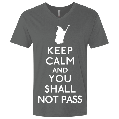 T-Shirts Heavy Metal / X-Small Keep Calm You Shall Not Pass Men's Premium V-Neck