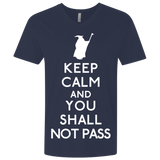 T-Shirts Midnight Navy / X-Small Keep Calm You Shall Not Pass Men's Premium V-Neck