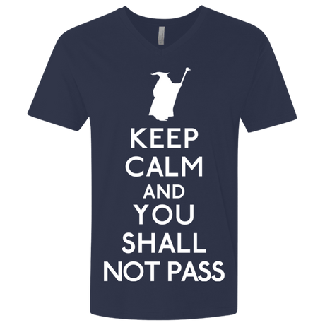 T-Shirts Midnight Navy / X-Small Keep Calm You Shall Not Pass Men's Premium V-Neck