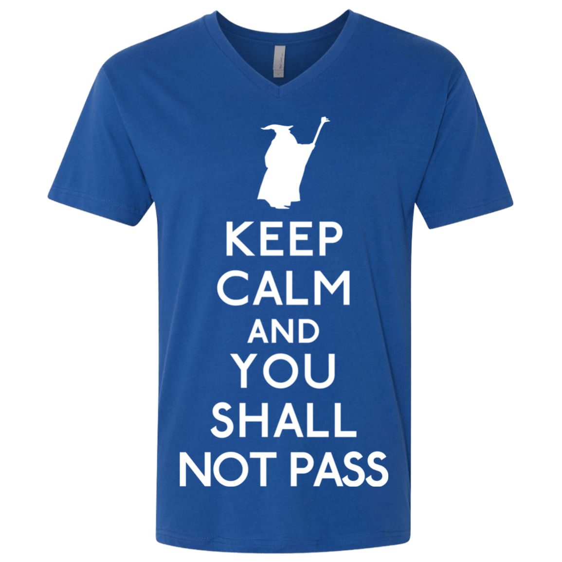 T-Shirts Royal / X-Small Keep Calm You Shall Not Pass Men's Premium V-Neck
