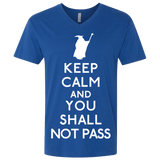 T-Shirts Royal / X-Small Keep Calm You Shall Not Pass Men's Premium V-Neck