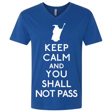 T-Shirts Royal / X-Small Keep Calm You Shall Not Pass Men's Premium V-Neck