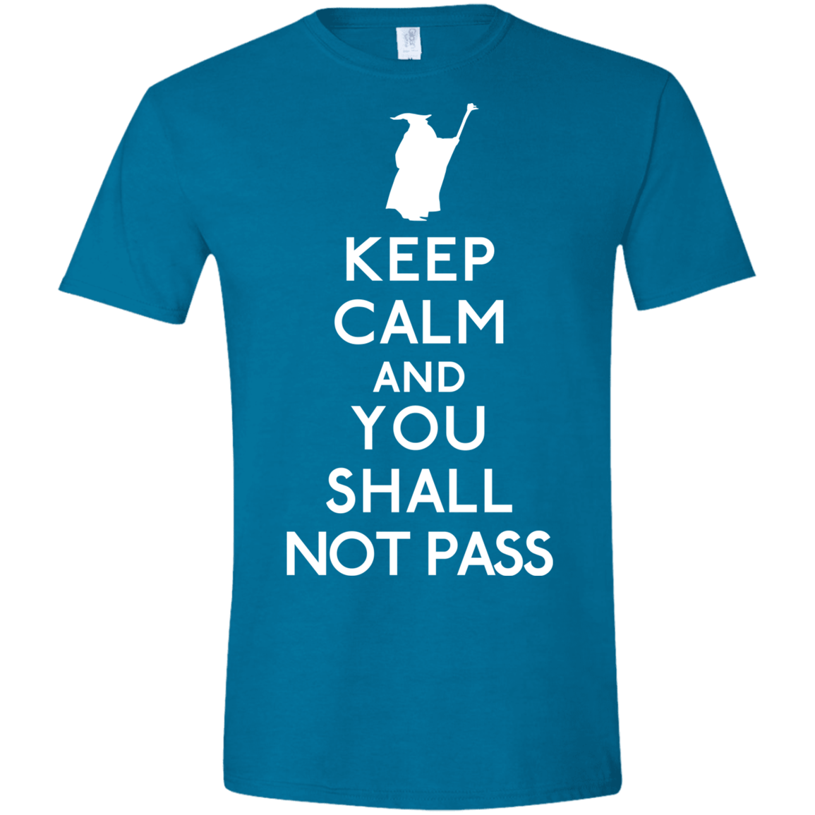 T-Shirts Antique Sapphire / S Keep Calm You Shall Not Pass Men's Semi-Fitted Softstyle