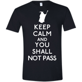 T-Shirts Black / X-Small Keep Calm You Shall Not Pass Men's Semi-Fitted Softstyle