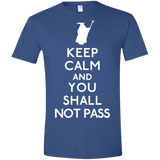 T-Shirts Heather Royal / X-Small Keep Calm You Shall Not Pass Men's Semi-Fitted Softstyle
