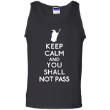 T-Shirts Black / S Keep Calm You Shall Not Pass Men's Tank Top