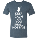 T-Shirts Indigo / S Keep Calm You Shall Not Pass Men's Triblend T-Shirt