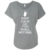 T-Shirts Premium Heather / X-Small Keep Calm You Shall Not Pass Triblend Dolman Sleeve