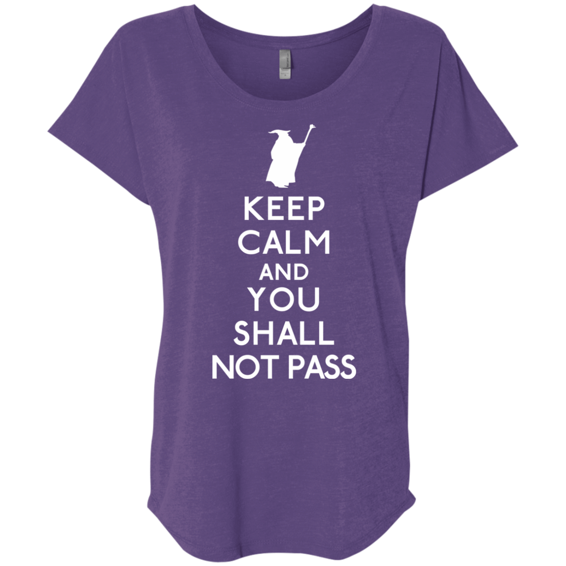 T-Shirts Purple Rush / X-Small Keep Calm You Shall Not Pass Triblend Dolman Sleeve