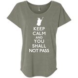 T-Shirts Venetian Grey / X-Small Keep Calm You Shall Not Pass Triblend Dolman Sleeve