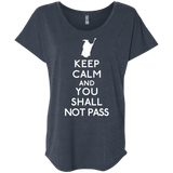 T-Shirts Vintage Navy / X-Small Keep Calm You Shall Not Pass Triblend Dolman Sleeve
