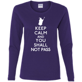 T-Shirts Purple / S Keep Calm You Shall Not Pass Women's Long Sleeve T-Shirt