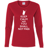 T-Shirts Red / S Keep Calm You Shall Not Pass Women's Long Sleeve T-Shirt