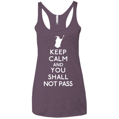 T-Shirts Vintage Purple / X-Small Keep Calm You Shall Not Pass Women's Triblend Racerback Tank
