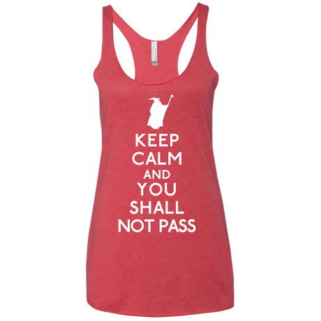 T-Shirts Vintage Red / X-Small Keep Calm You Shall Not Pass Women's Triblend Racerback Tank