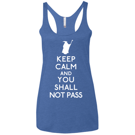 T-Shirts Vintage Royal / X-Small Keep Calm You Shall Not Pass Women's Triblend Racerback Tank