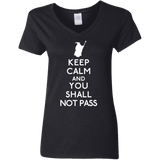 T-Shirts Black / S Keep Calm You Shall Not Pass Women's V-Neck T-Shirt