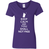 T-Shirts Purple / S Keep Calm You Shall Not Pass Women's V-Neck T-Shirt