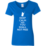 T-Shirts Royal / S Keep Calm You Shall Not Pass Women's V-Neck T-Shirt