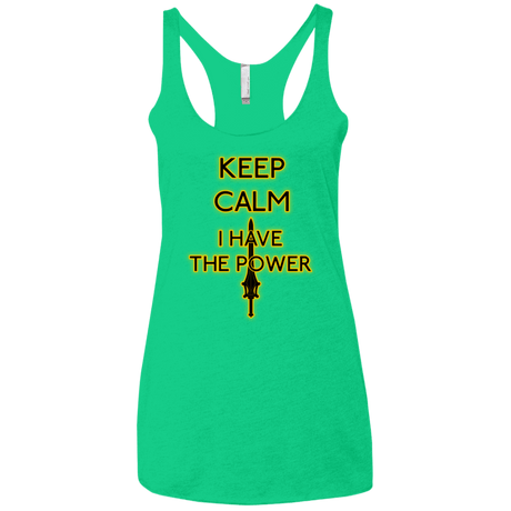 T-Shirts Envy / X-Small Keep have the Power Women's Triblend Racerback Tank
