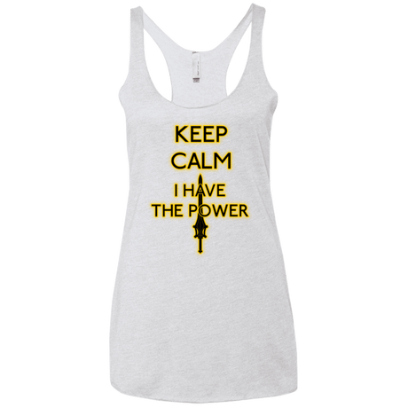 T-Shirts Heather White / X-Small Keep have the Power Women's Triblend Racerback Tank