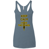 T-Shirts Indigo / X-Small Keep have the Power Women's Triblend Racerback Tank