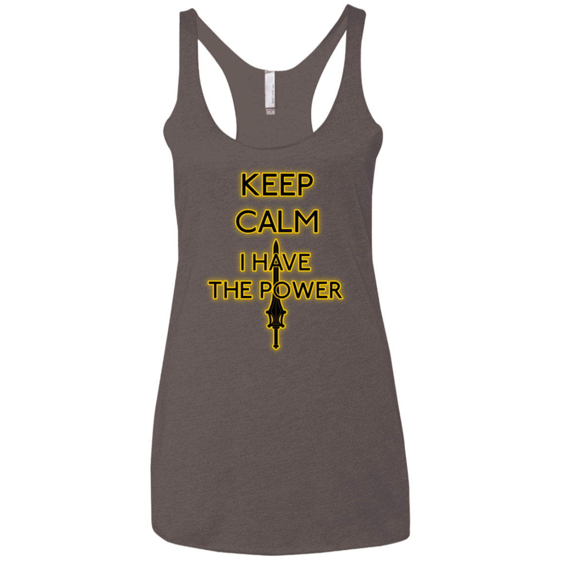T-Shirts Macchiato / X-Small Keep have the Power Women's Triblend Racerback Tank