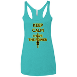 T-Shirts Tahiti Blue / X-Small Keep have the Power Women's Triblend Racerback Tank