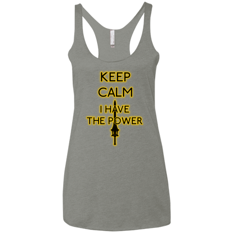 T-Shirts Venetian Grey / X-Small Keep have the Power Women's Triblend Racerback Tank