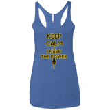 T-Shirts Vintage Royal / X-Small Keep have the Power Women's Triblend Racerback Tank