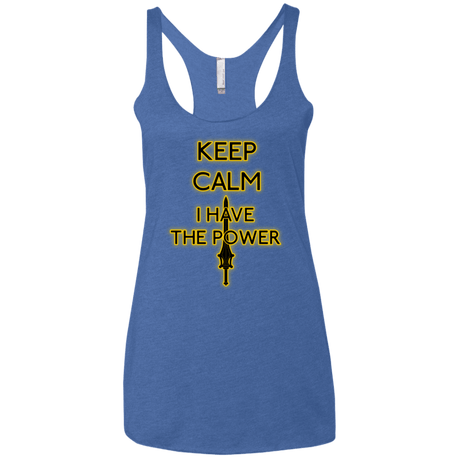 T-Shirts Vintage Royal / X-Small Keep have the Power Women's Triblend Racerback Tank