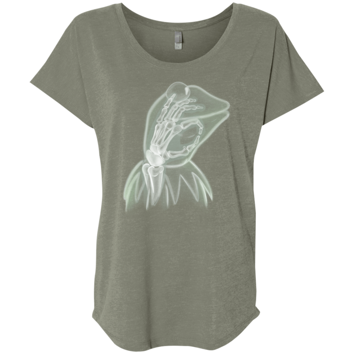 T-Shirts Venetian Grey / X-Small Kermit the Troll Triblend Dolman Sleeve