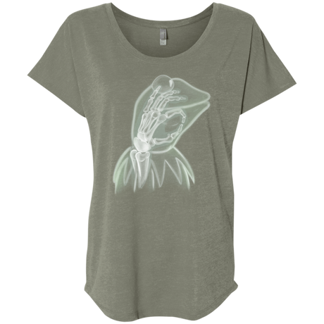 T-Shirts Venetian Grey / X-Small Kermit the Troll Triblend Dolman Sleeve