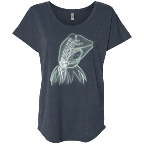 T-Shirts Vintage Navy / X-Small Kermit the Troll Triblend Dolman Sleeve