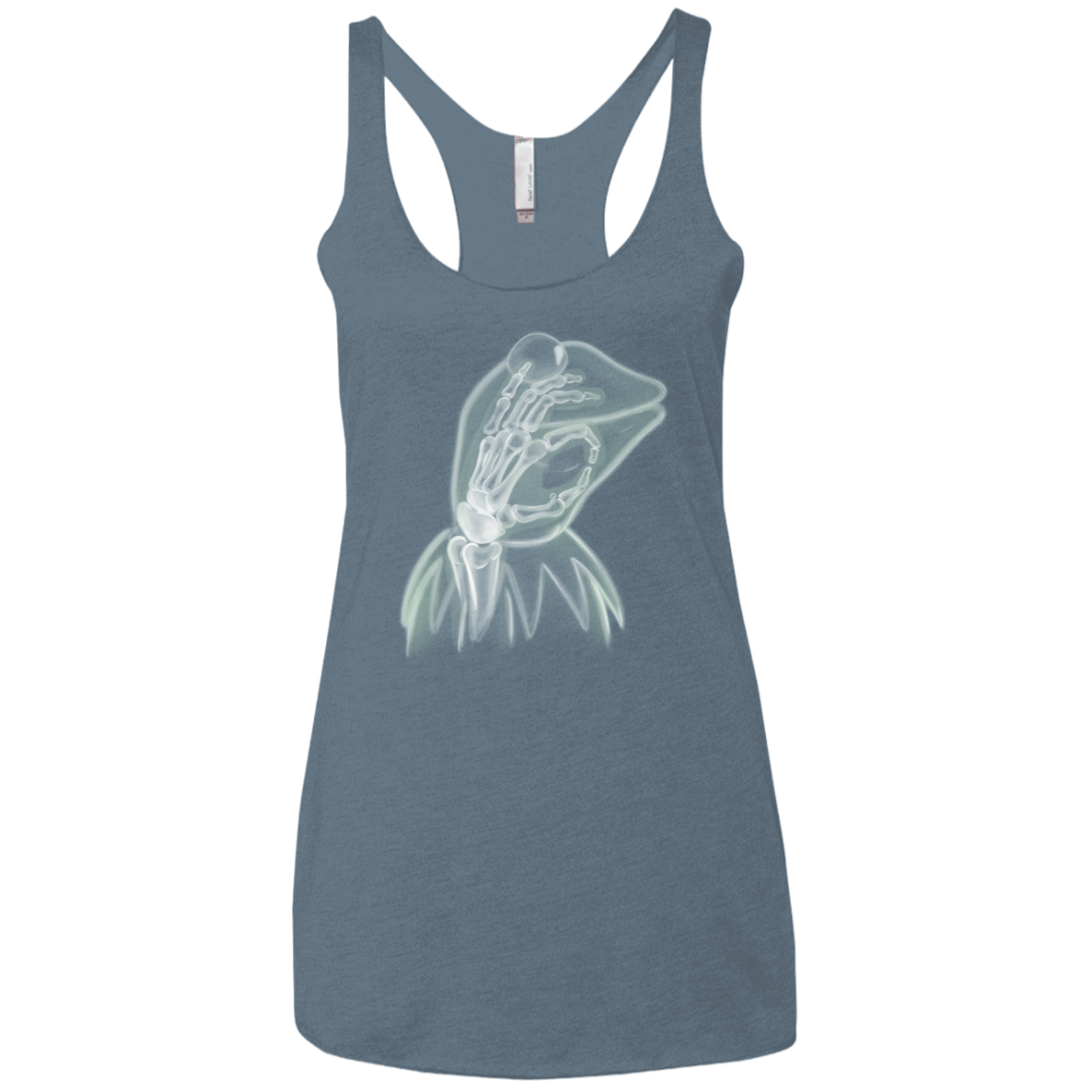 T-Shirts Indigo / X-Small Kermit the Troll Women's Triblend Racerback Tank