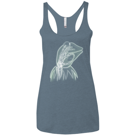 T-Shirts Indigo / X-Small Kermit the Troll Women's Triblend Racerback Tank