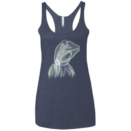 T-Shirts Vintage Navy / X-Small Kermit the Troll Women's Triblend Racerback Tank