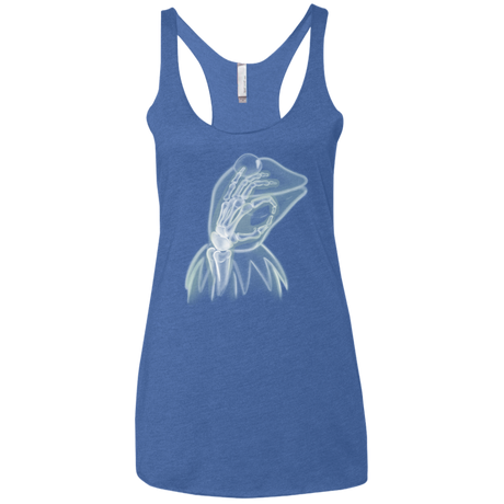 T-Shirts Vintage Royal / X-Small Kermit the Troll Women's Triblend Racerback Tank