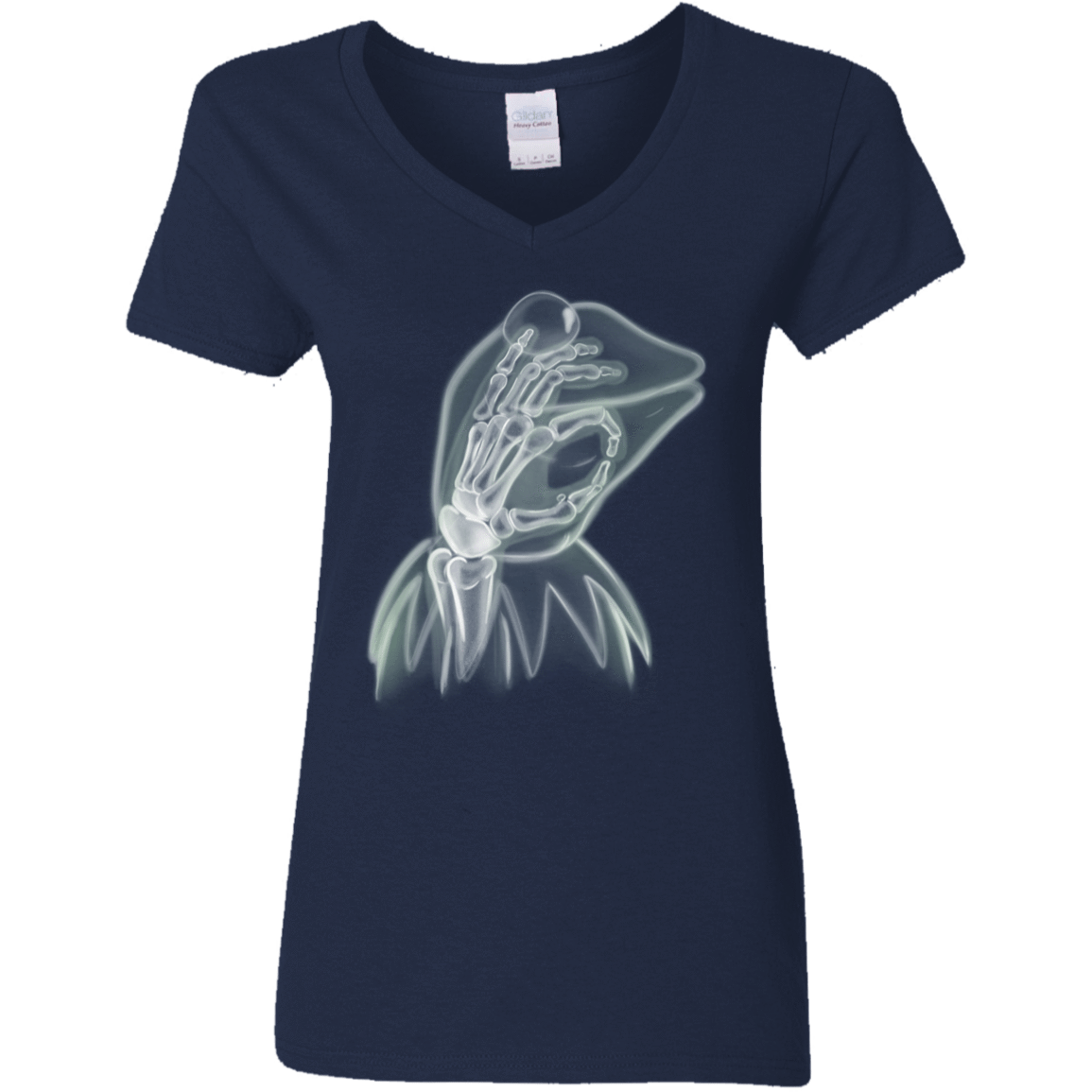 T-Shirts Navy / S Kermit the Troll Women's V-Neck T-Shirt