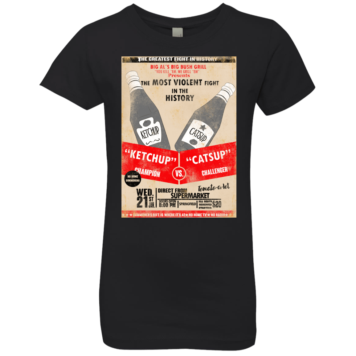 T-Shirts Black / YXS Ketchup vs Catsup Girls Premium T-Shirt