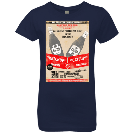 T-Shirts Midnight Navy / YXS Ketchup vs Catsup Girls Premium T-Shirt