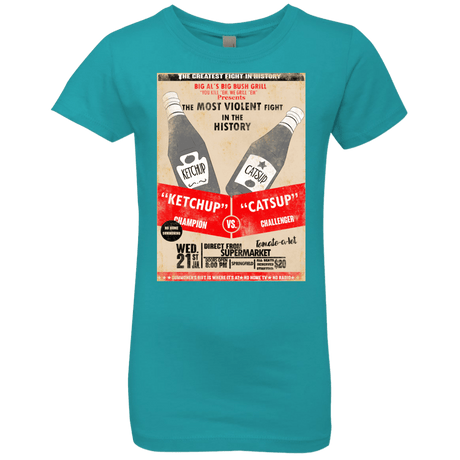 T-Shirts Tahiti Blue / YXS Ketchup vs Catsup Girls Premium T-Shirt