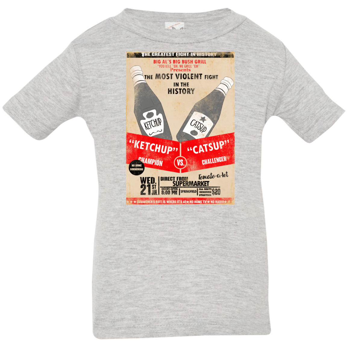 T-Shirts Heather Grey / 6 Months Ketchup vs Catsup Infant Premium T-Shirt